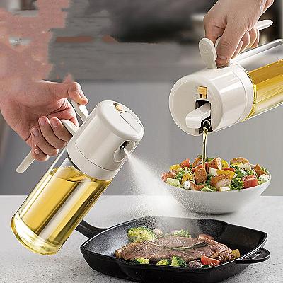 2-in-1 Oil Sprayer & Dispenser Bottle – 550ml Glass Cooking Oil Mister 6