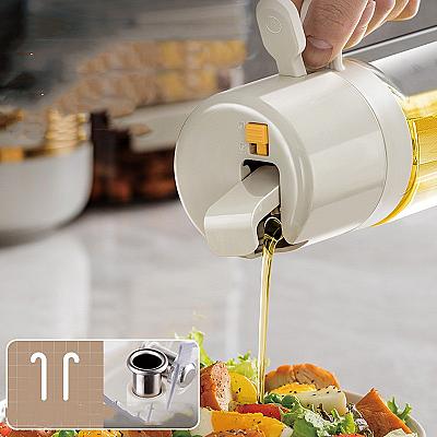 2-in-1 Oil Sprayer & Dispenser Bottle – 550ml Glass Cooking Oil Mister 9