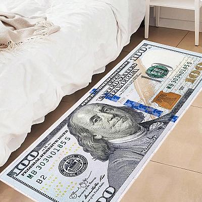 100 Dollar Bill Area Rug – Non-Slip Currency Print Carpet for Living Room, Bedroom & Entryway