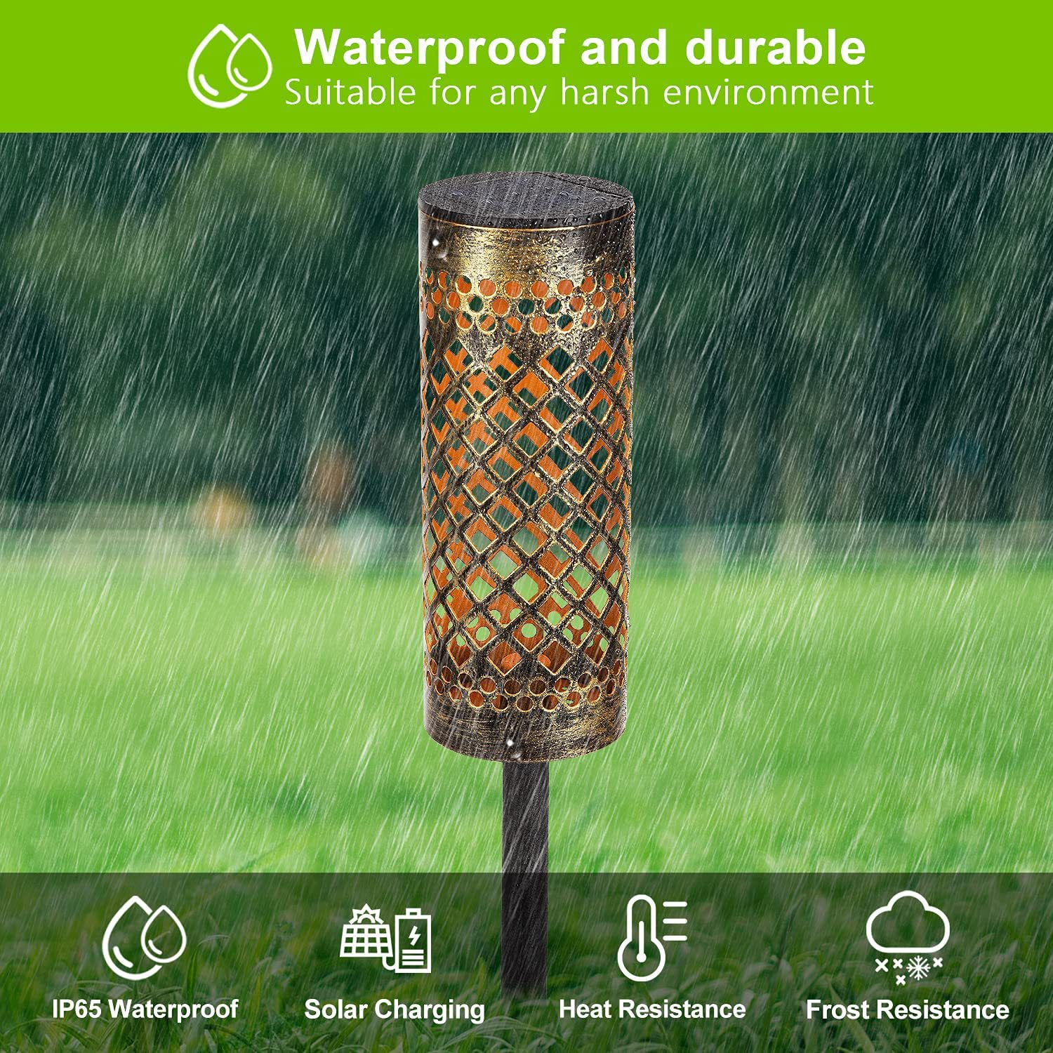 Solar Garden Lantern – Waterproof Metal Outdoor Lawn & Courtyard Decorative Light