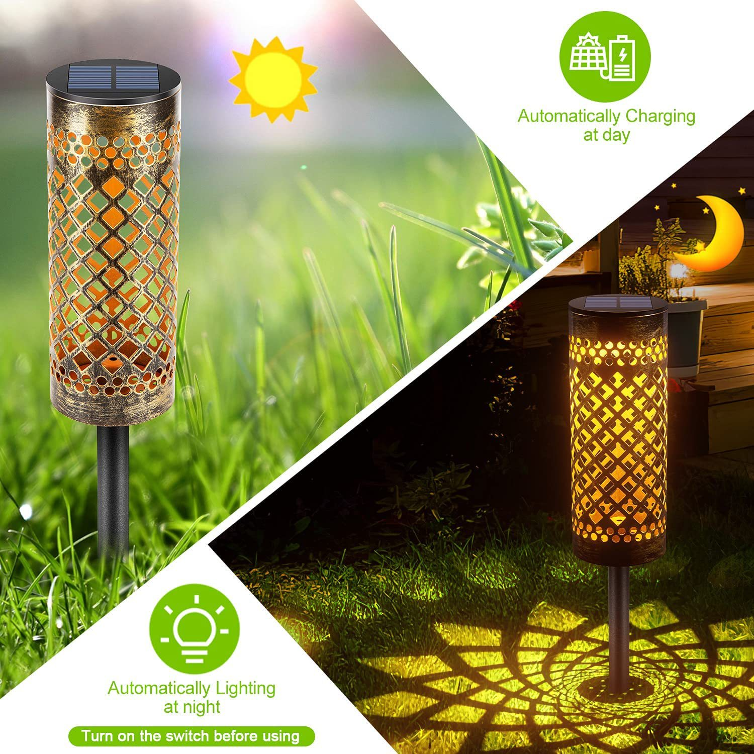 Solar Garden Lantern – Waterproof Metal Outdoor Lawn & Courtyard Decorative Light