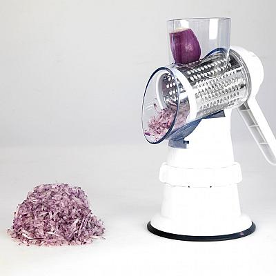 3-in-1 Manual Vegetable Slicer – Rotary Grater, Shredder & Cutter with Suction Base 5