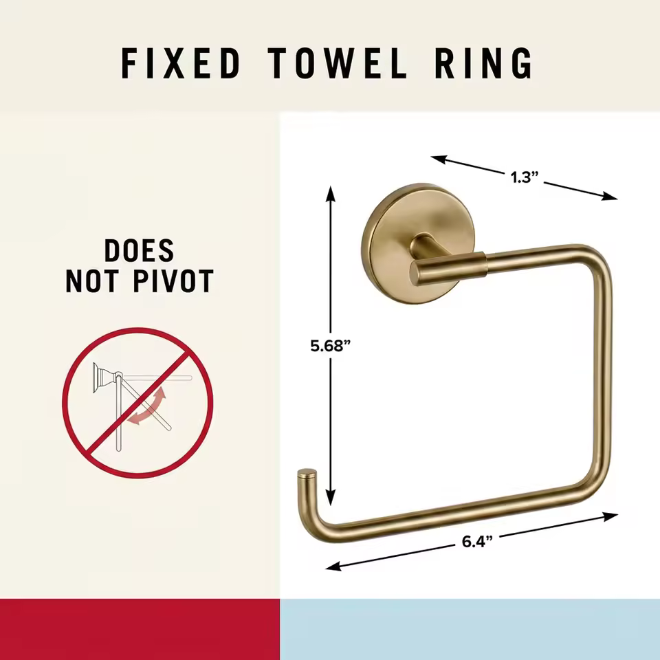 Modern Metal Hand Towel Ring – Rust-Resistant Bathroom & Kitchen Towel Holder