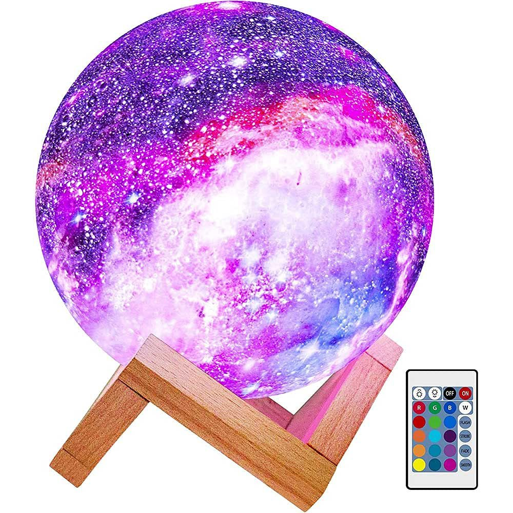 3D Moon Galaxy Lamp – LED Color-Changing Night Light with Touch & Remote Control