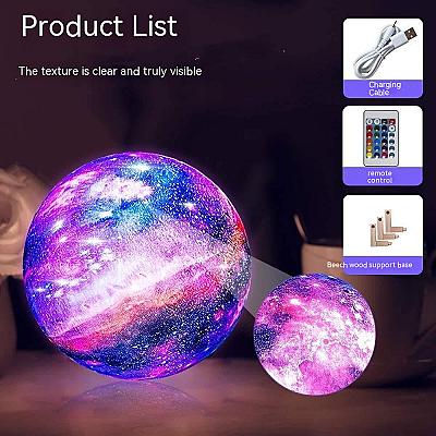 3D Moon Galaxy Lamp – LED Color-Changing Night Light with Touch & Remote Control 5